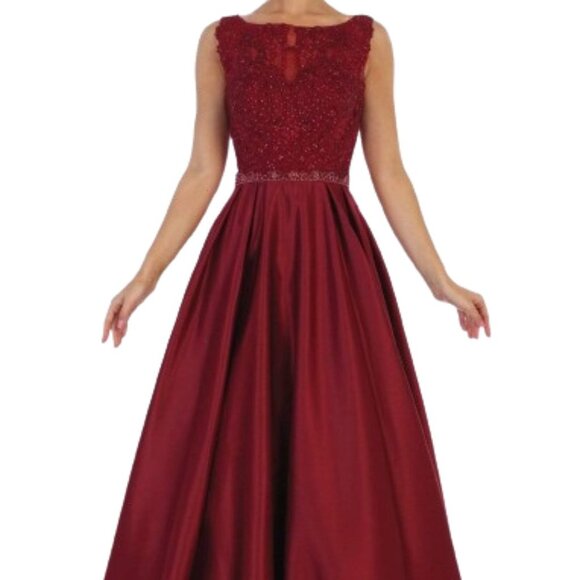May Queen RQ7744 Prom Dress Red Size 10 - Picture 1 of 6
